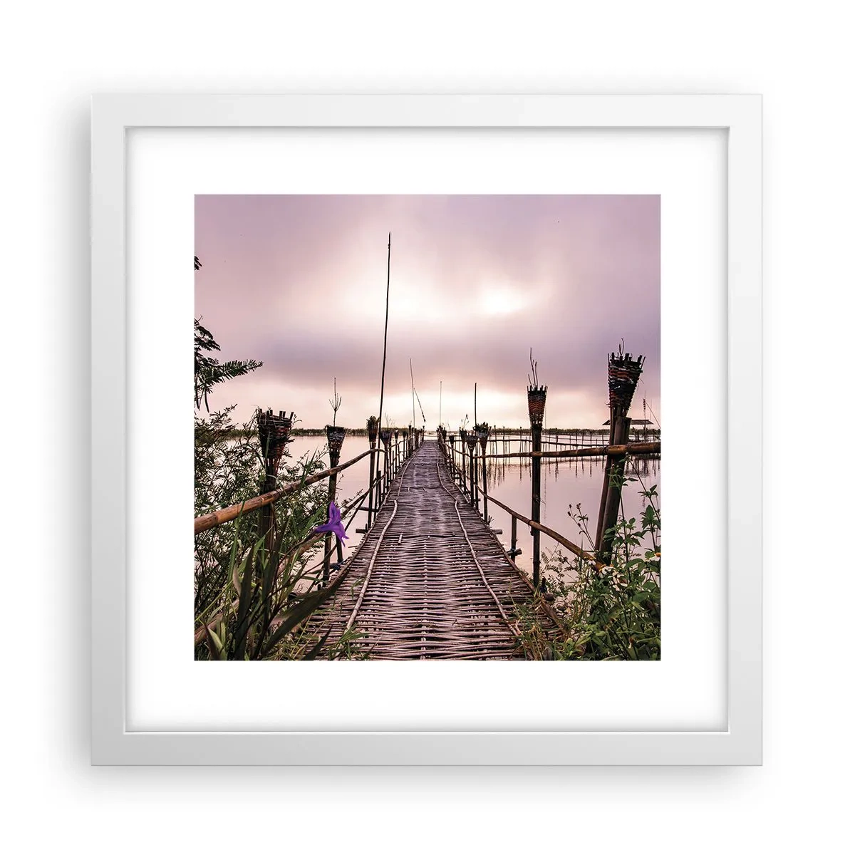 Affiche dans un cadre blanc - Poster - Le silence et le calme d'Asie - 30x30 cm