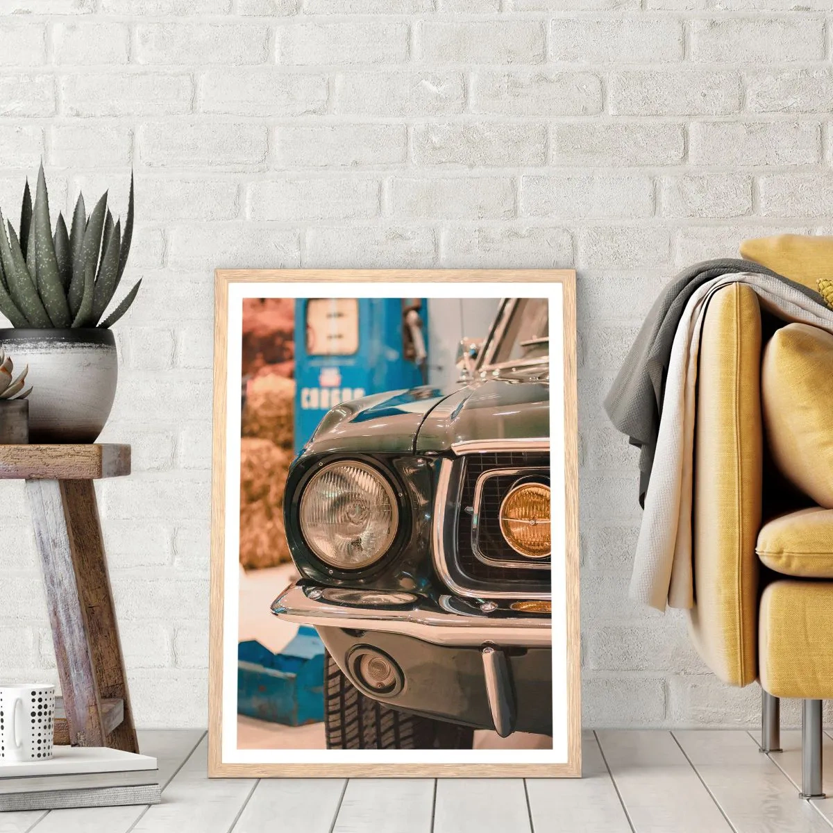 Affiche dans un chêne clair - Poster - Rencontre avec une légende - 40x50 cm