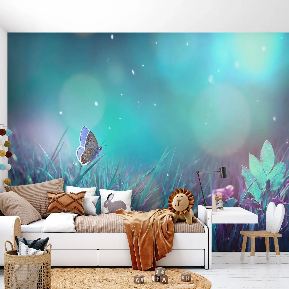 Papier Peint Photo Premium Canvas - La vie secrète de la prairie - Papillon, Prairie, Morceau - 350x256 cm