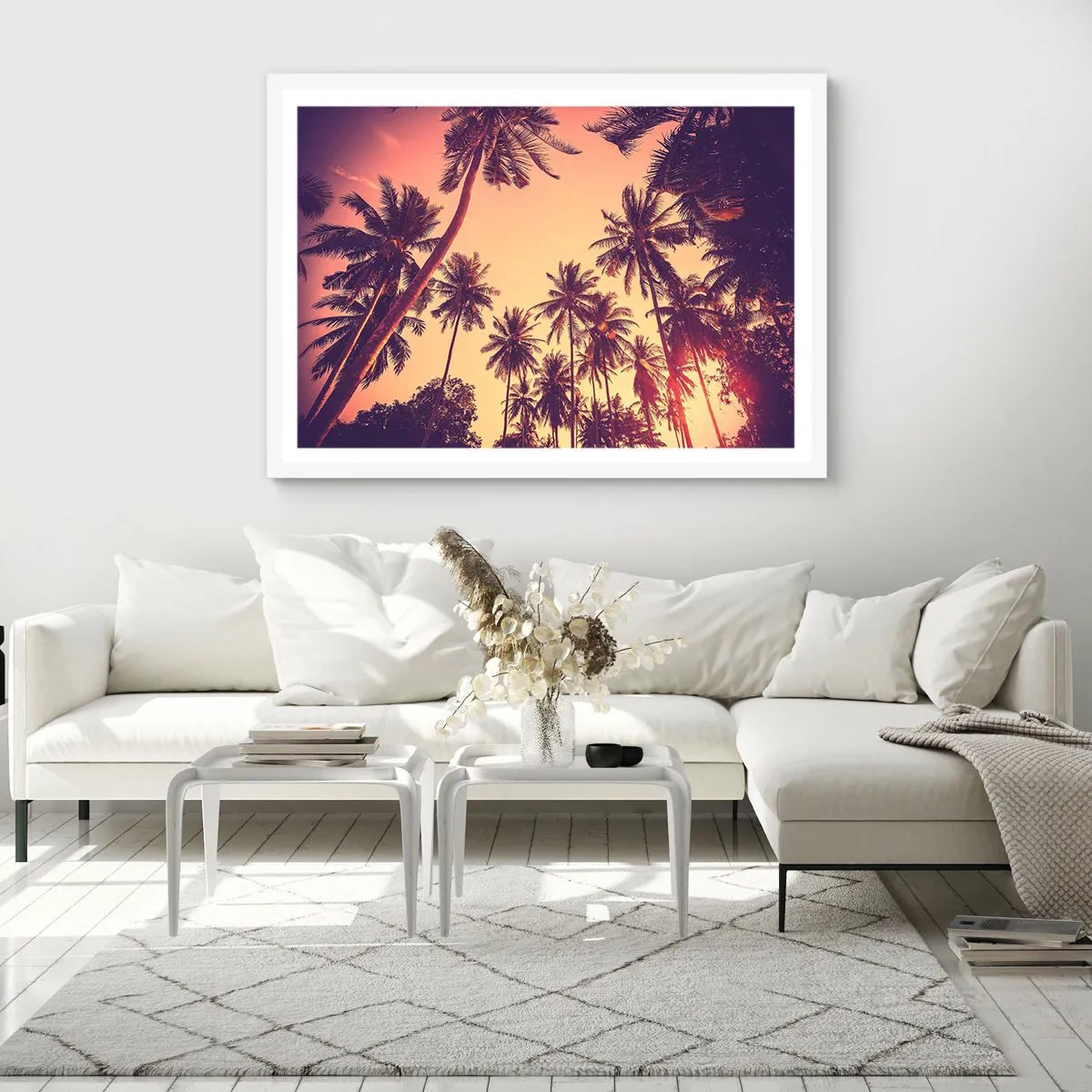 Affiche dans un cadre blanc - Poster - Variation tropicale - 100x70 cm