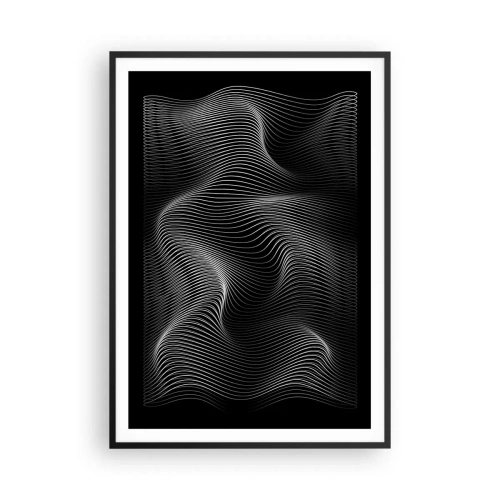 Affiche dans un cadre noir - Poster - Danse de lumière dans l'espace - 70x100 cm