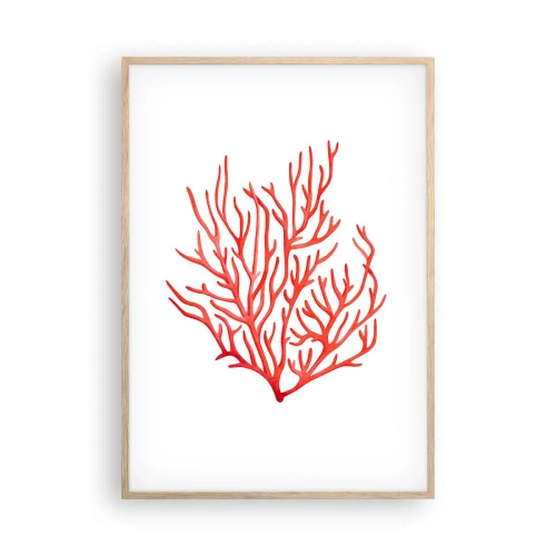 Affiche dans un chêne clair - Poster - Filigrane de corail - 70x100 cm