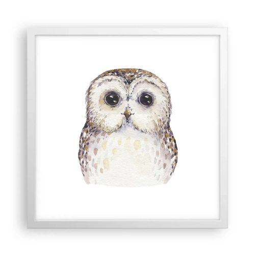 Affiche dans un cadre blanc - Poster - Regarde-moi dans les yeux - 40x40 cm