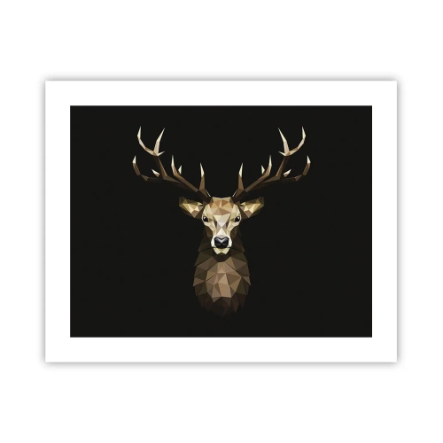 Affiche - Poster - Cerf cubique - 50x40 cm
