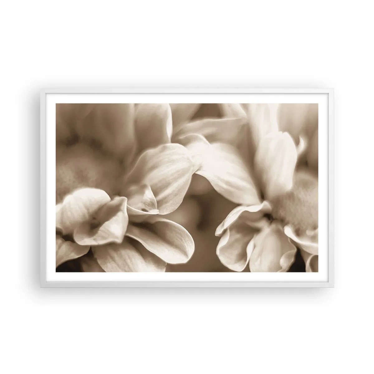 Affiche dans un cadre blanc - Poster - Doux comme un sourire - 91x61 cm