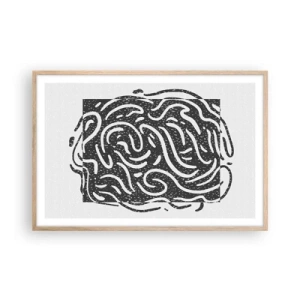Affiche dans un chêne clair - Poster - Abstraction : la danse de la joie - 91x61 cm