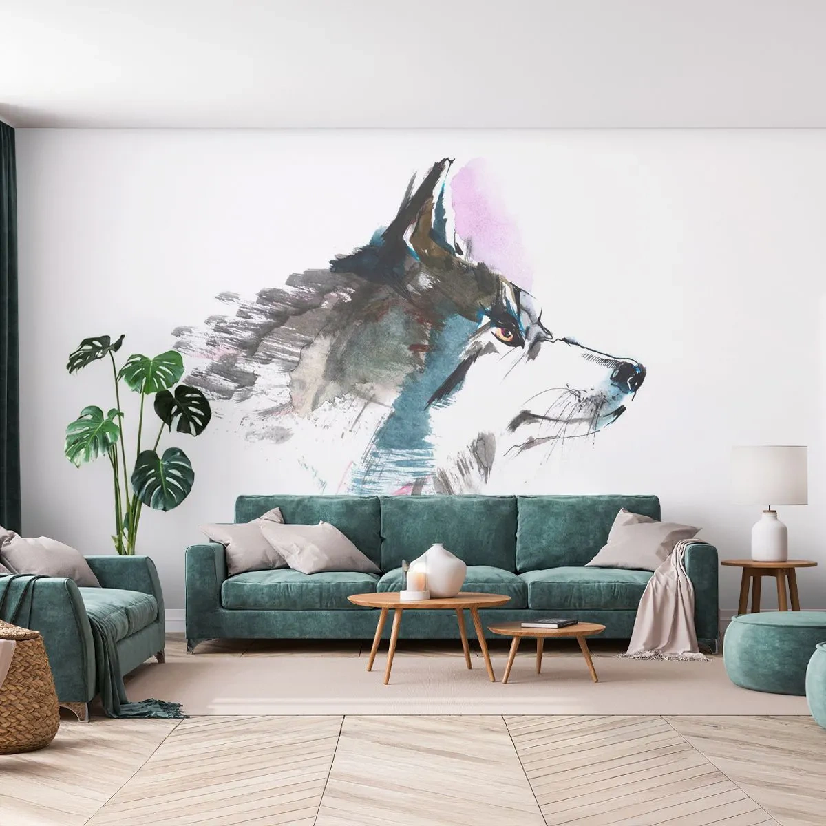 Papier Peint Autocollant Deluxe Sticker - On parle du loup - Abstraction, Animaux, Chien - 250x175 cm