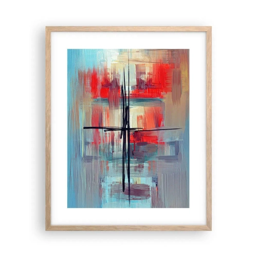 Affiche dans un chêne clair - Poster - Un paysage dans une dimension inconnue - 40x50 cm