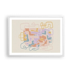 Affiche dans un cadre blanc - Poster - Labyrinthe – une aventure joyeuse - 70x50 cm