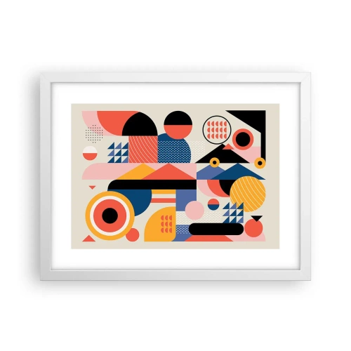 Affiche dans un cadre blanc - Poster - Composition : jouer - 40x30 cm