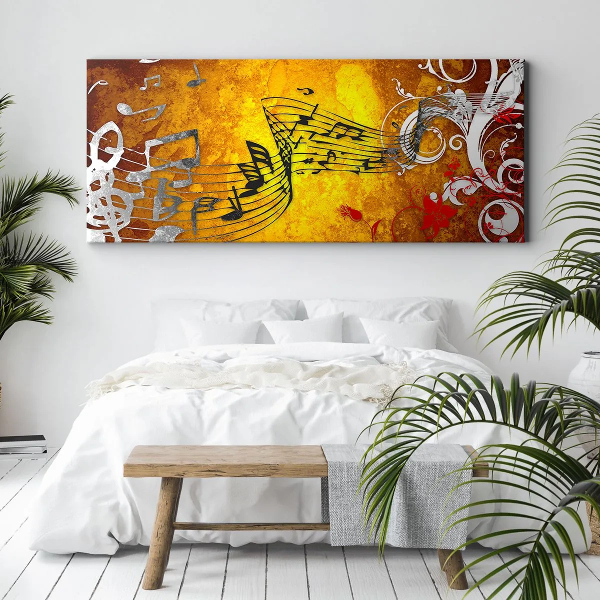 Impression sur toile - Image sur toile - Que la musique coule - 100x40 cm