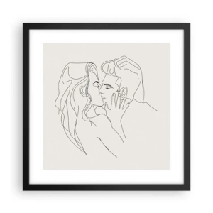 Affiche dans un cadre noir - Poster - Enlacé de sentiment - 40x40 cm