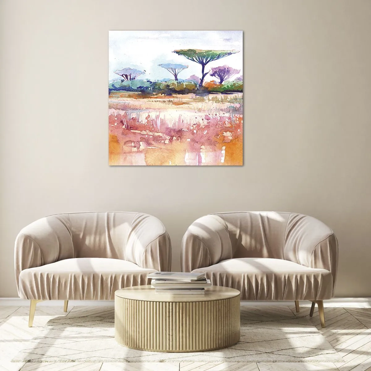 Impression sur verre - Image sur verre - Couleurs de savane - 70x70 cm
