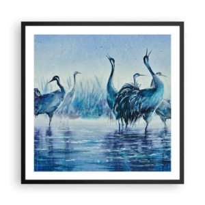 Affiche dans un cadre noir - Poster - Réunion matinale - 60x60 cm