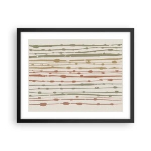 Affiche dans un cadre noir - Poster - Notation musicale des couleurs - 50x40 cm