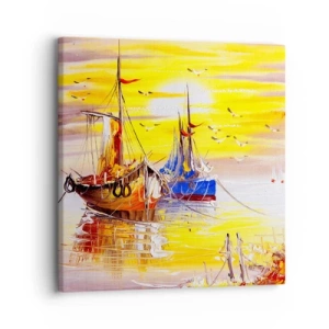 Impression sur toile - Image sur toile - Un repos bien mérité au port - 30x30 cm