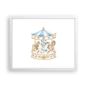 Affiche dans un cadre blanc - Poster - Douce enfance - 50x40 cm