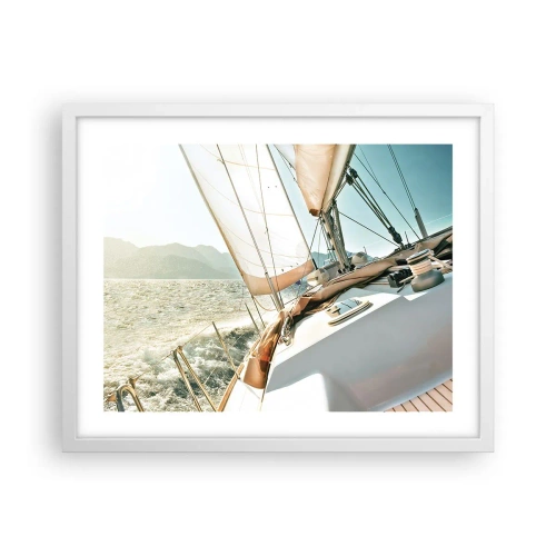 Affiche dans un cadre blanc - Poster - Toutes voiles dehors - 50x40 cm