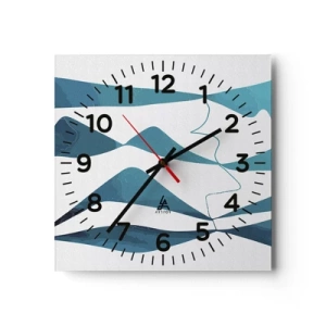 Horloge murale - Pendule murale - Abstraction : composé turquoise - 30x30 cm