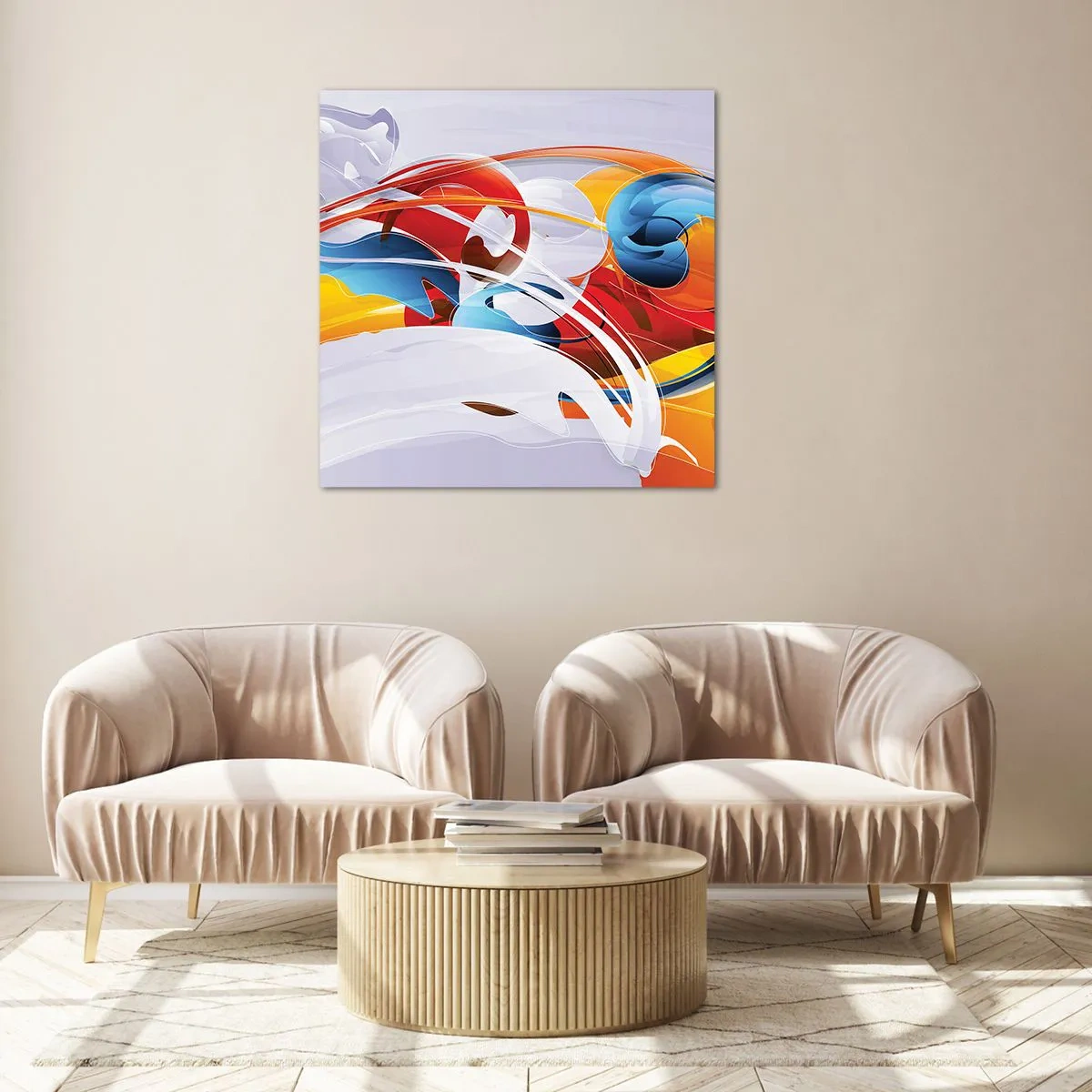 Impression sur verre - Image sur verre - La danse des éléments - 40x40 cm