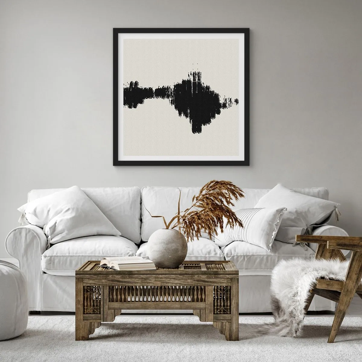 Affiche dans un cadre noir - Poster - Vibrations de l'imagination - 40x40 cm