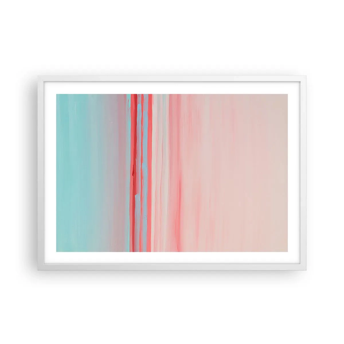 Affiche dans un cadre blanc - Poster - Abstraction à l'aube - 70x50 cm