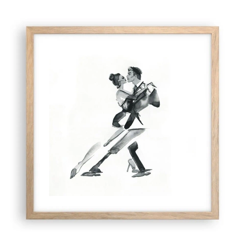 Affiche dans un chêne clair - Poster - En un battement - 40x40 cm