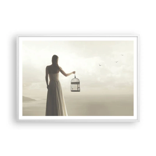 Affiche dans un cadre blanc - Poster - Soi libre - 100x70 cm