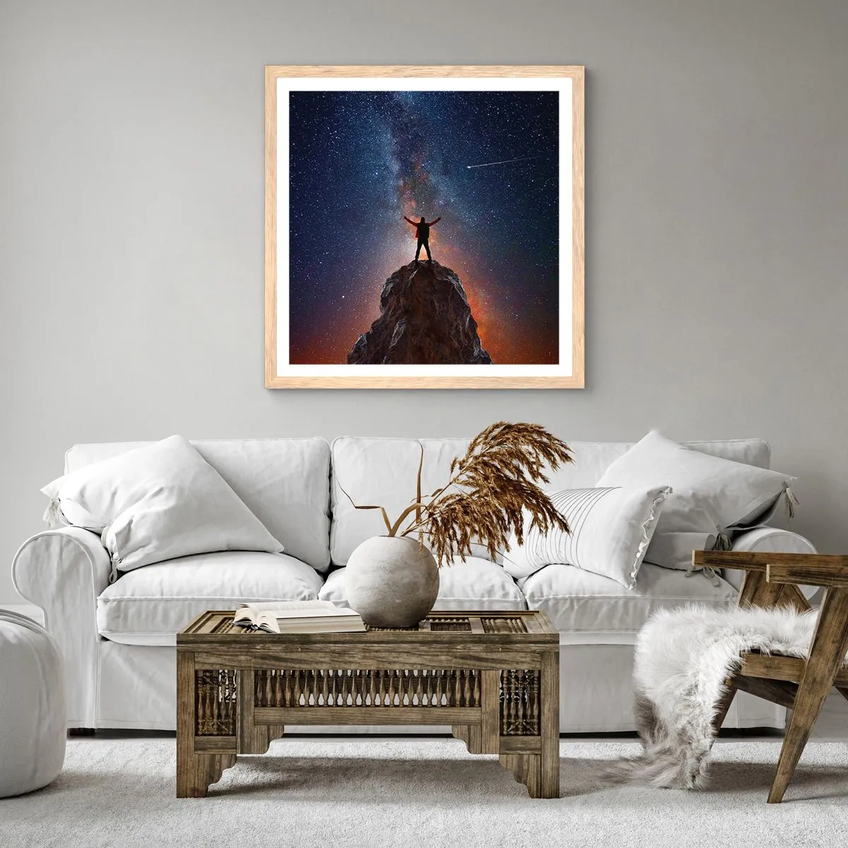 Affiche dans un chêne clair - Poster - Le force est avec moi! - 40x40 cm
