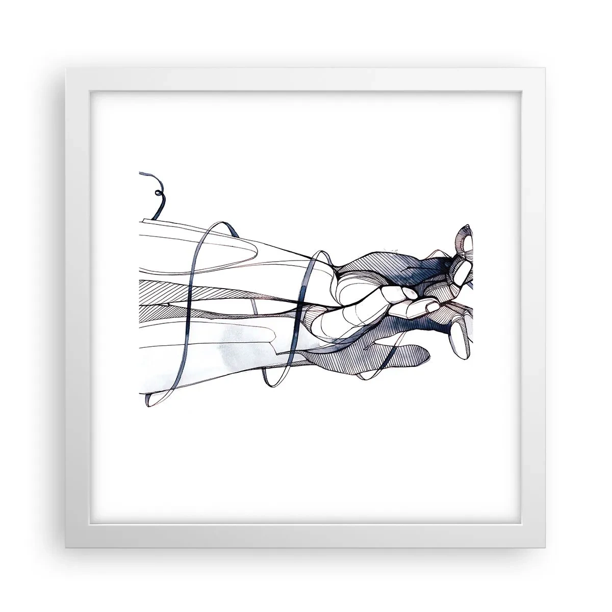 Affiche dans un cadre blanc - Poster - Étude du touché - 30x30 cm