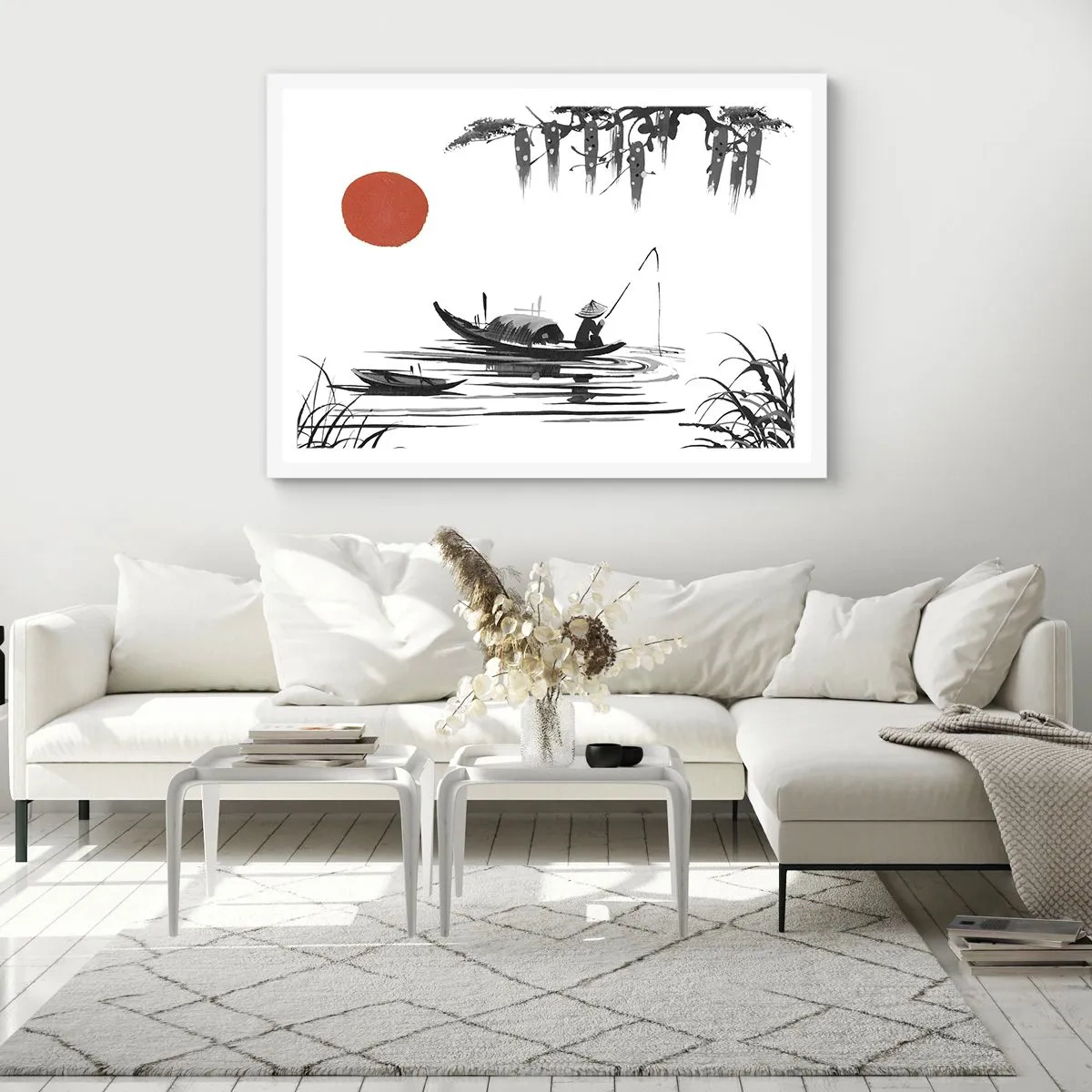 Affiche dans un cadre blanc - Poster - Après-midi asiatique - 100x70 cm