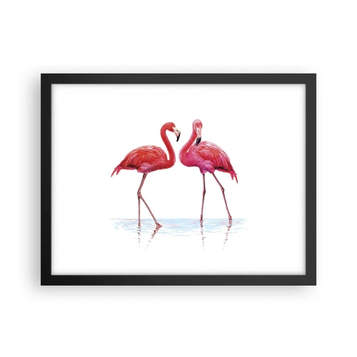 Affiche dans un cadre noir - Poster - Rendez-vous rose - 40x30 cm