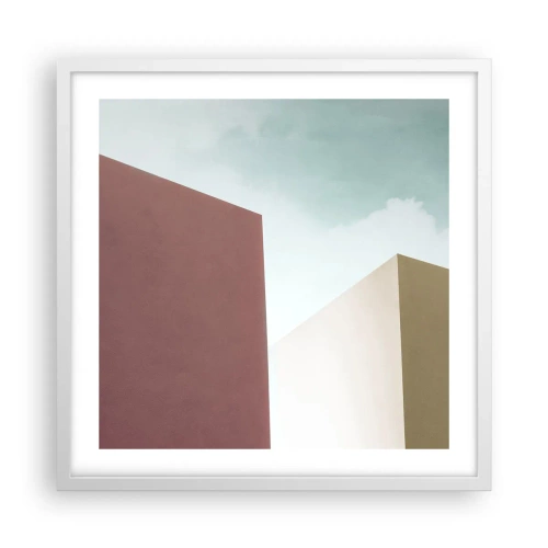 Affiche dans un cadre blanc - Poster - La géométrie d'un été ensoleillé - 50x50 cm