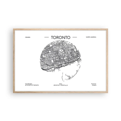 Affiche dans un chêne clair - Poster - Anatomie de Toronto - 91x61 cm