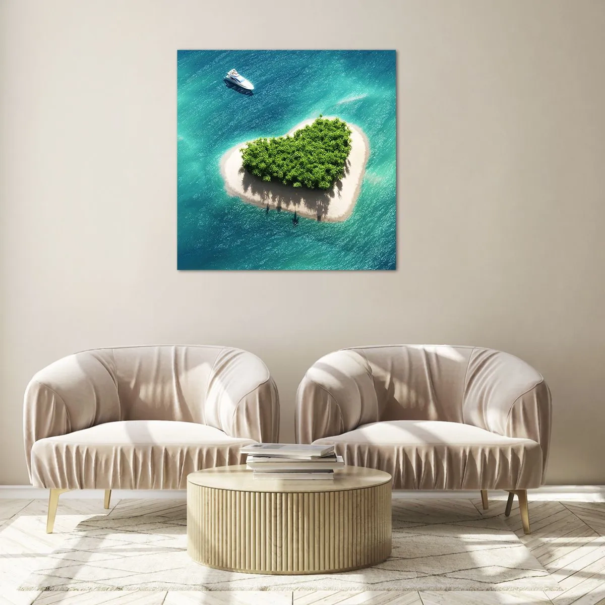 Impression sur verre - Image sur verre - J'aime l'été - 50x50 cm