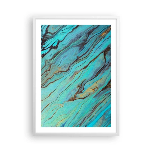 Affiche dans un cadre blanc - Poster - Marée turquoise - 50x70 cm