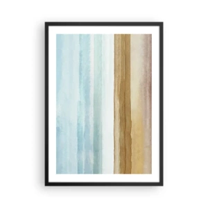 Affiche dans un cadre noir - Poster - Un paysage minimaliste aux tons pastel - 50x70cm - Réconfort - Décoration murale moderne pour le salon et la chambre ARTTOR