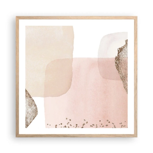 Affiche dans un chêne clair - Poster - Regard à travers la couleur - 60x60 cm