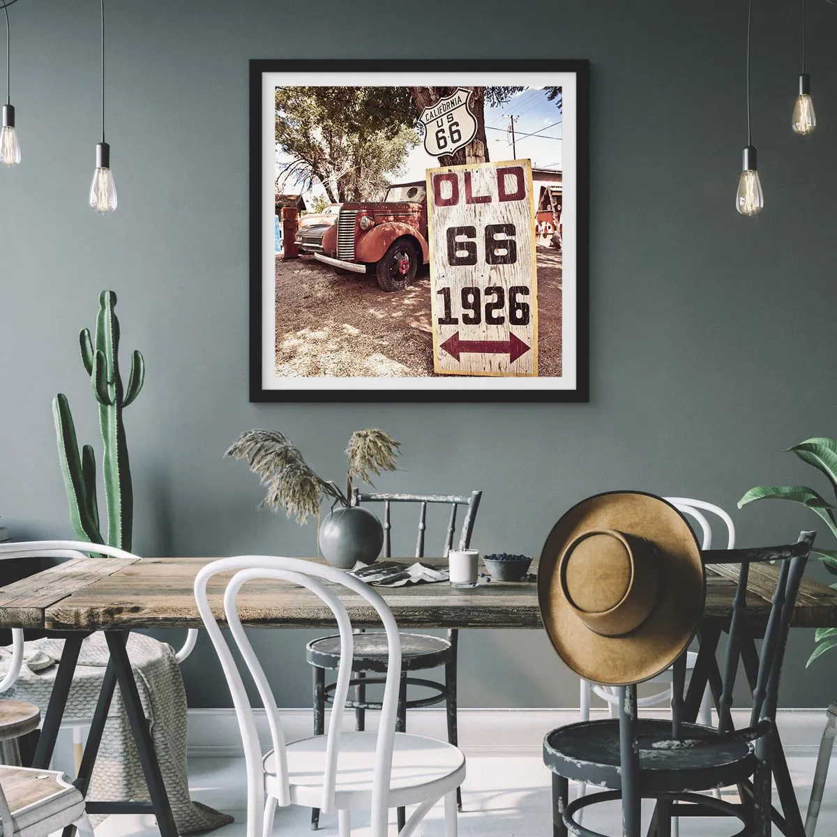 Affiche dans un cadre noir - Poster - La légende de la province américaine - 50x50 cm