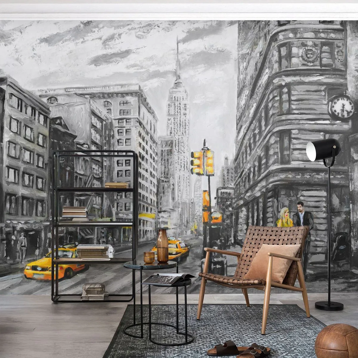 Papier Peint Autocollant Deluxe Sticker - Une histoire new-yorkaise - Ville, New York, Architecture - 250x175 cm