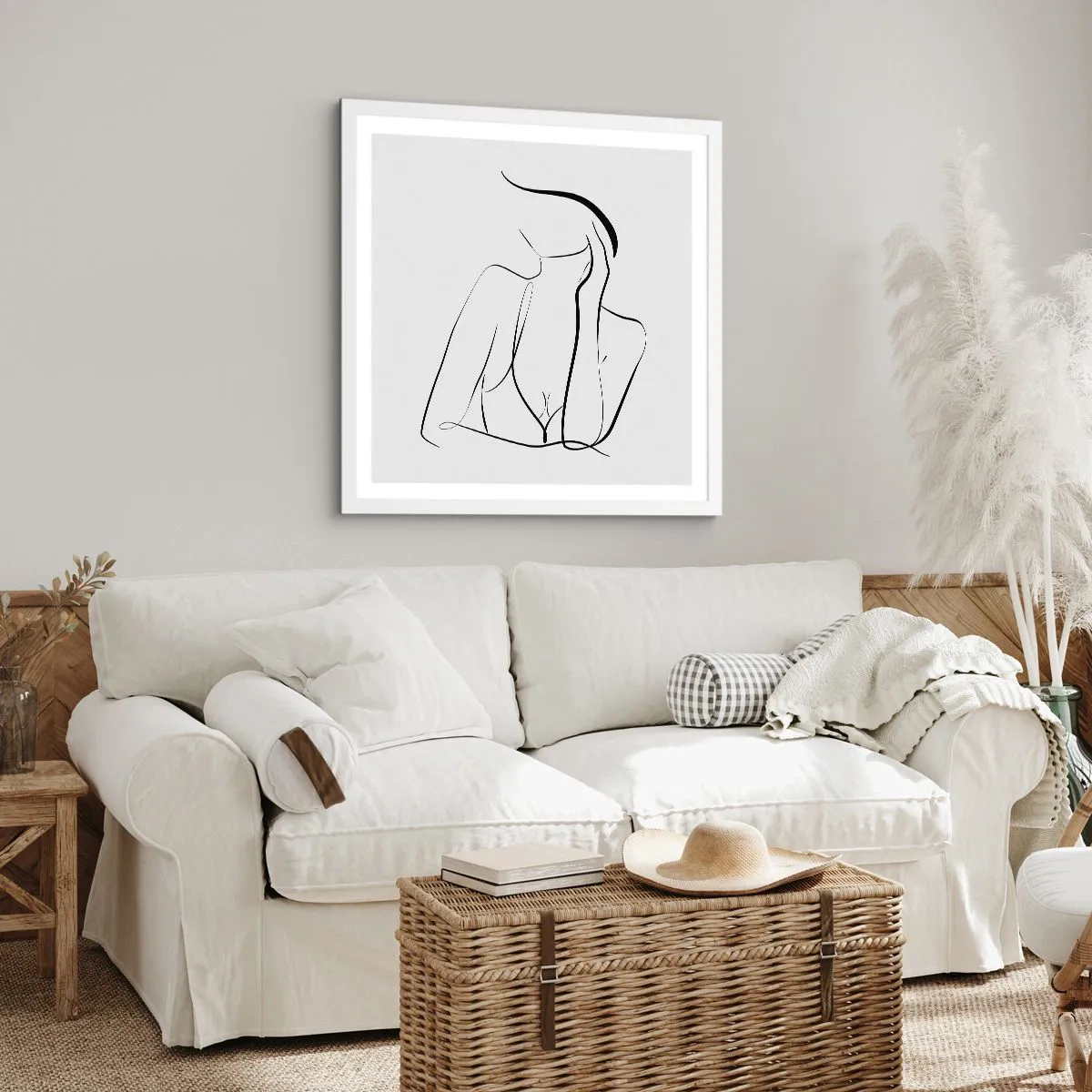 Affiche dans un cadre blanc - Poster - Sur les vague d'un rêve - 60x60 cm