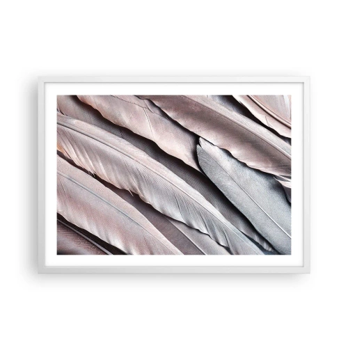 Affiche dans un cadre blanc - Poster - En argent rose - 70x50 cm