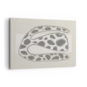 Impression sur toile - Image sur toile - Motif organique abstrait dans des tons de gris - 100x70cm - Une étrange créature - Décoration murale moderne pour le salon et la chambre ARTTOR