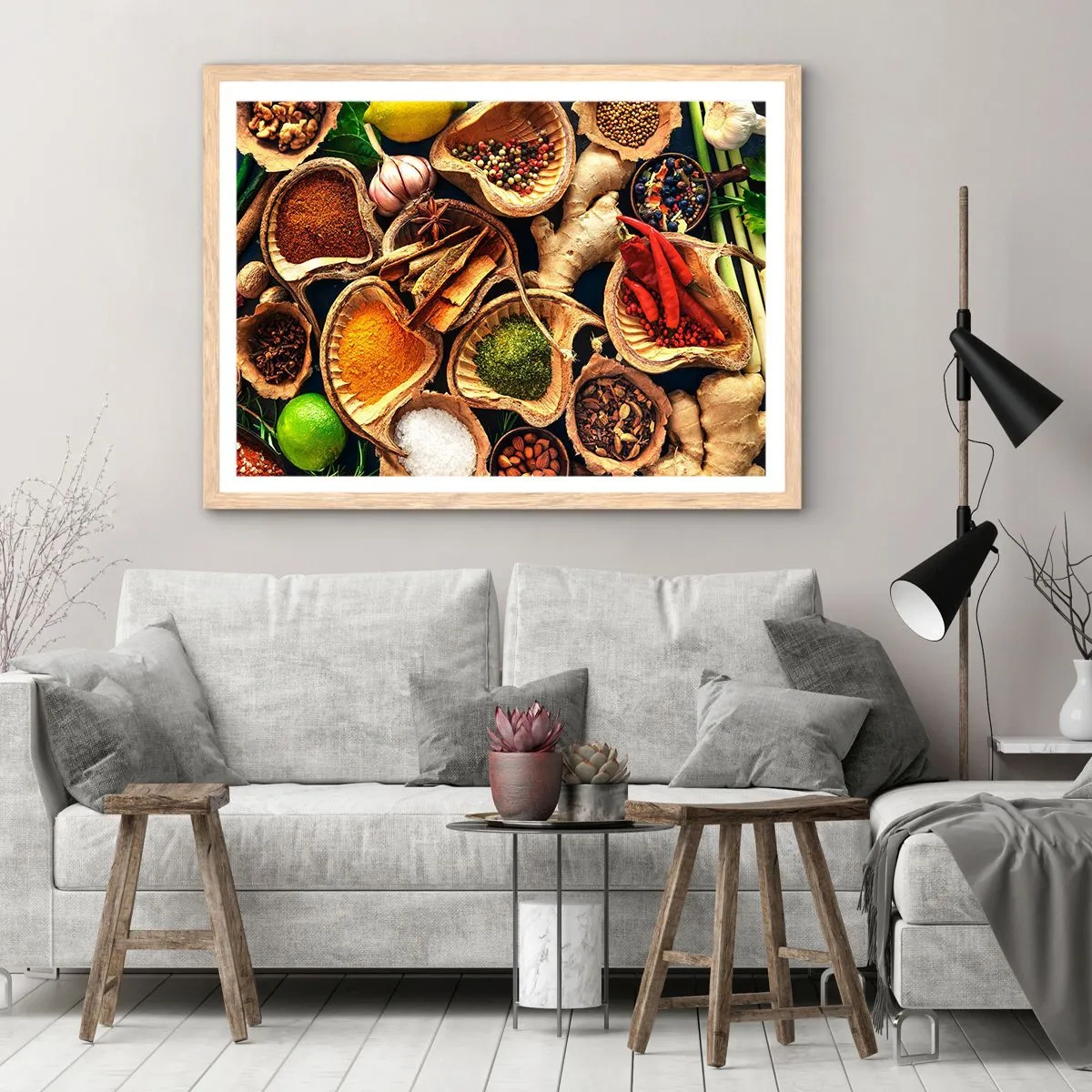 Affiche dans un chêne clair - Poster - Prends ce que tu veux - 50x40 cm