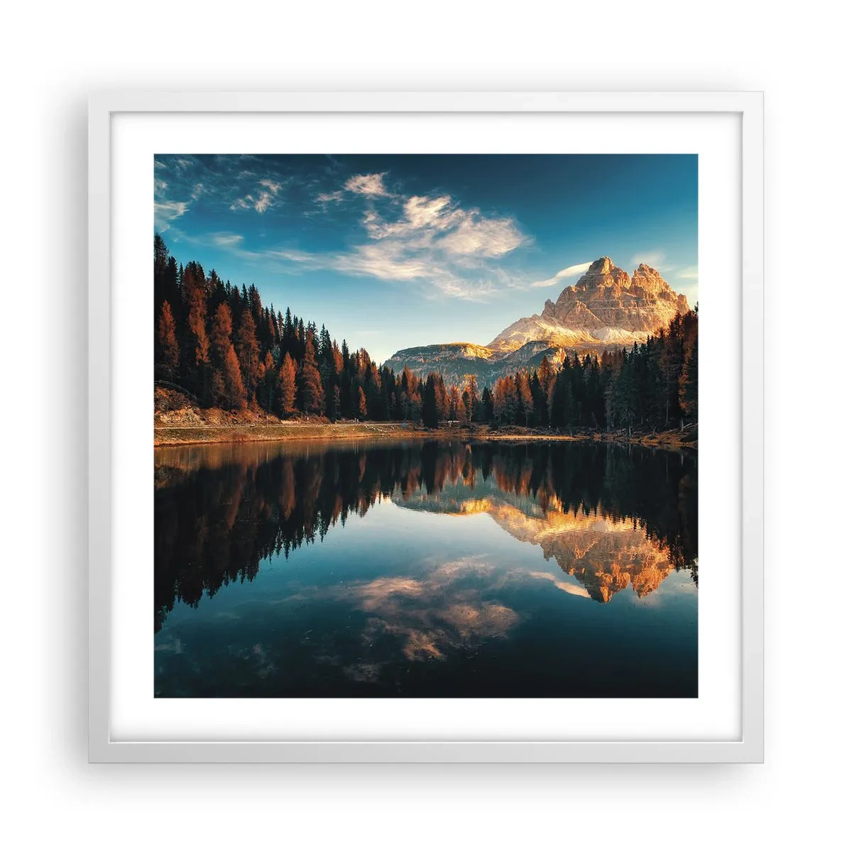 Affiche dans un cadre blanc - Poster - Double paysage - 50x50 cm