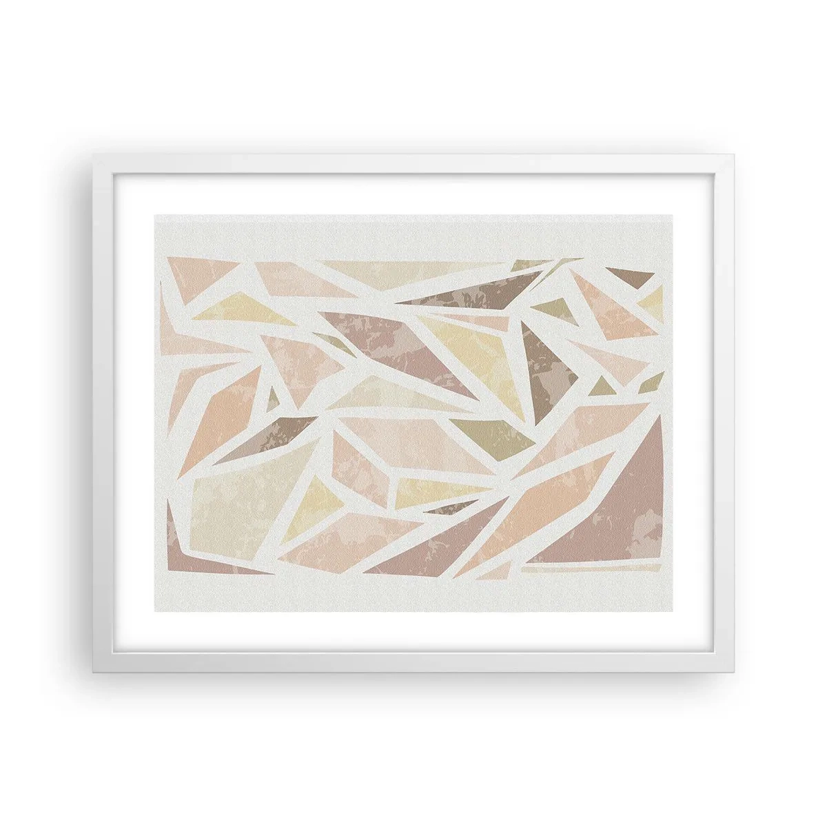 Affiche dans un cadre blanc - Poster - Composition de vitraux - 50x40 cm