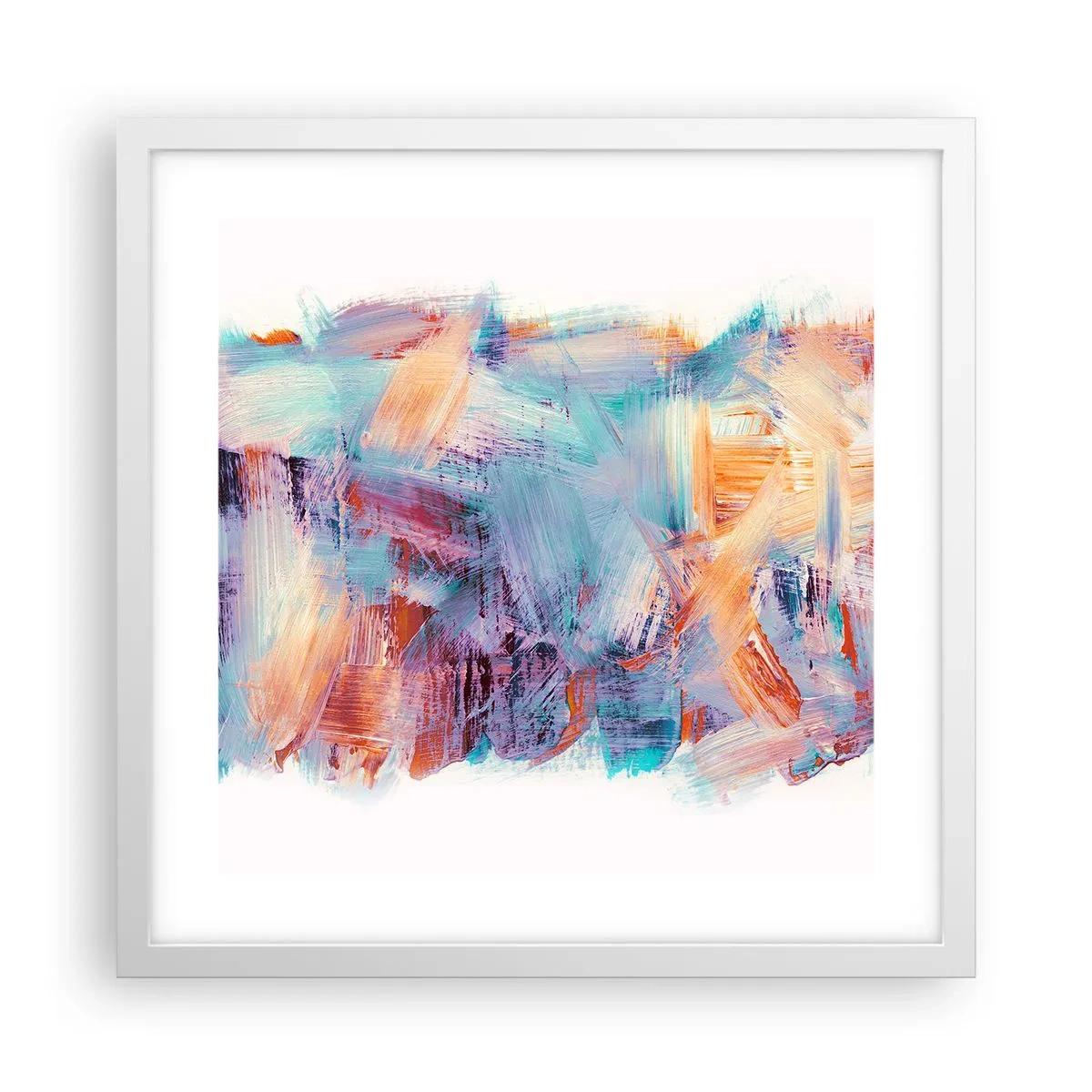 Affiche dans un cadre blanc - Poster - Un désordre coloré - 40x40 cm