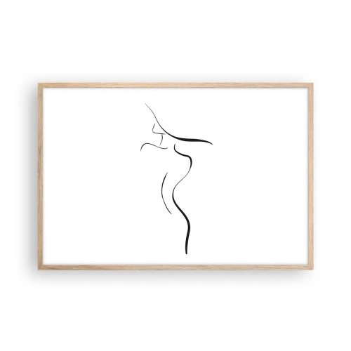 Affiche dans un chêne clair - Poster - Insaisissable comme une vague - 91x61 cm