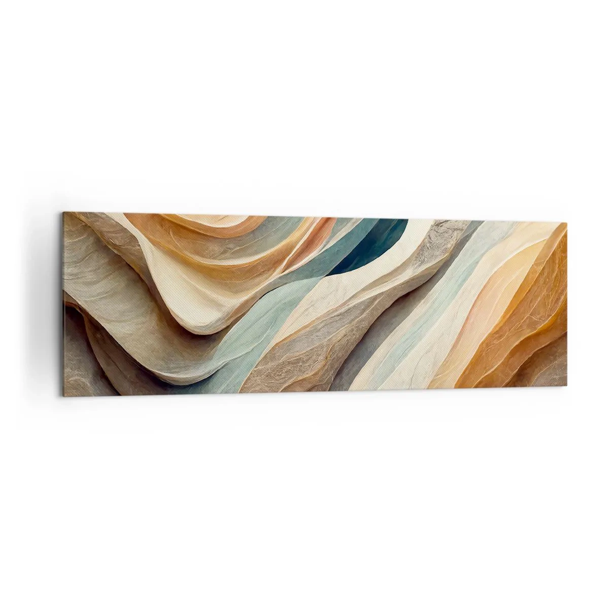 Impression sur toile - Image sur toile - Vagues abstraites aux tons pastel - 160x50cm - Le moment avant le changement - Décoration murale moderne pour le salon et la chambre ARTTOR