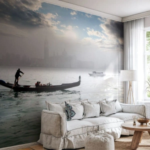 Papier Peint Photo Standard Eco - Une ville fabuleuse faite d'eau et de brouillard - Paysage, Ville, Venise - 200x140 cm